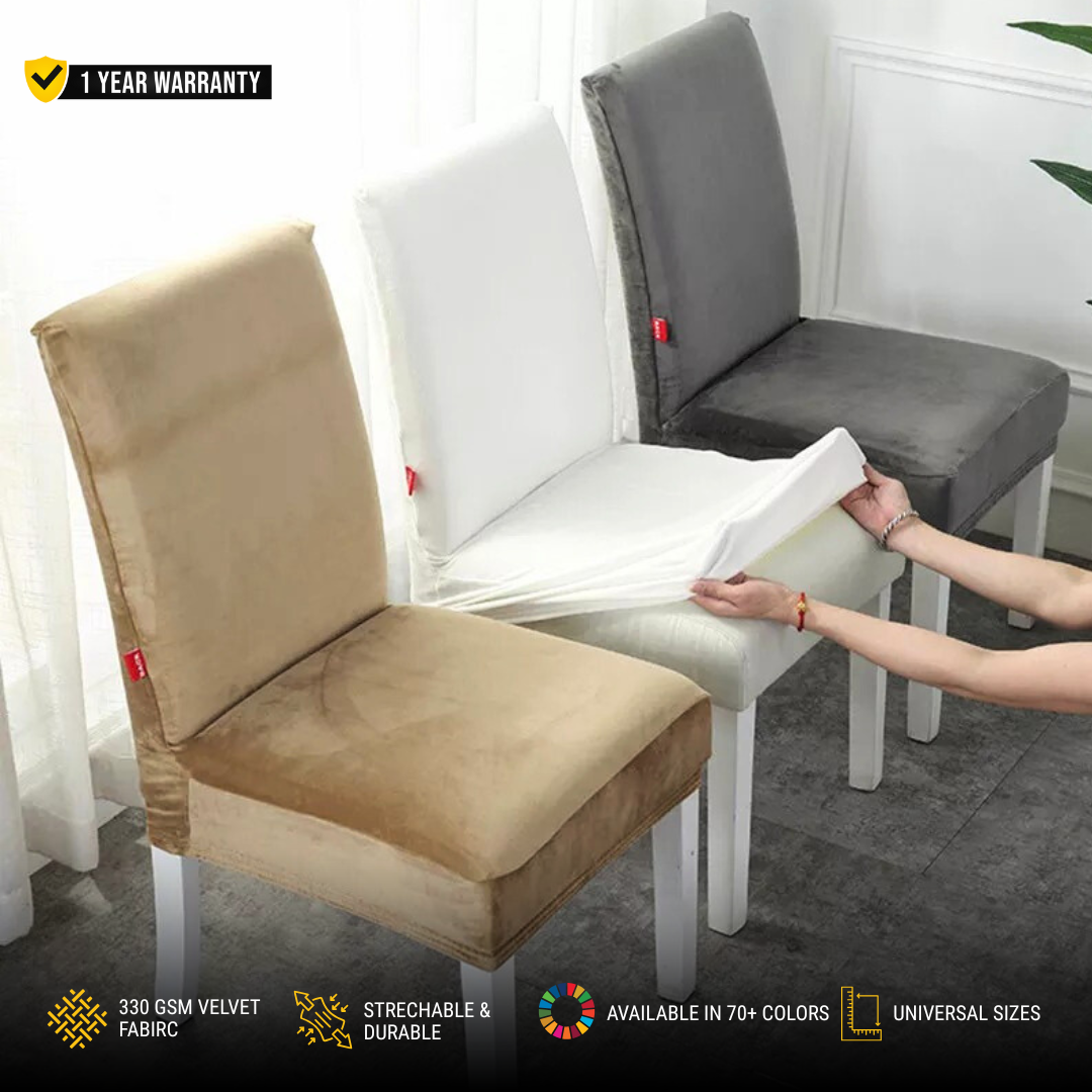 Stretchable Velvet Dining Chair Covers.