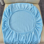 Stretchable Velvet Dining Chair Covers - Aqua Blue