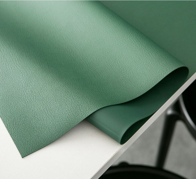 AntiSlip Waterproof Synthetic Leather Table Top Sheet - Olive Green