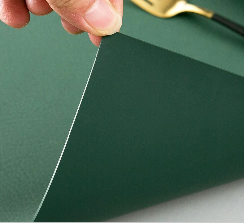 AntiSlip Waterproof Synthetic Leather Table Top Sheet - Olive Green