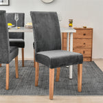 Stretchable Velvet Dining Chair Covers - Charcoal Grey