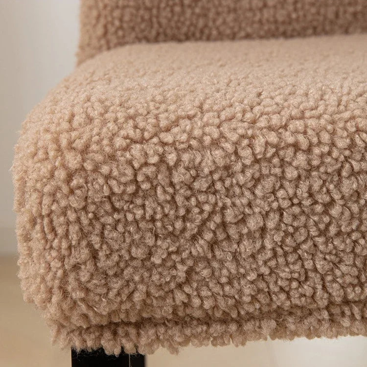 Curled Lamb Sherpa Fabric Dining Seat Covers.