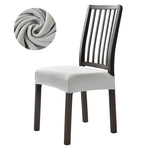 Stretchable Velvet Dining Seat Covers - Light Grey