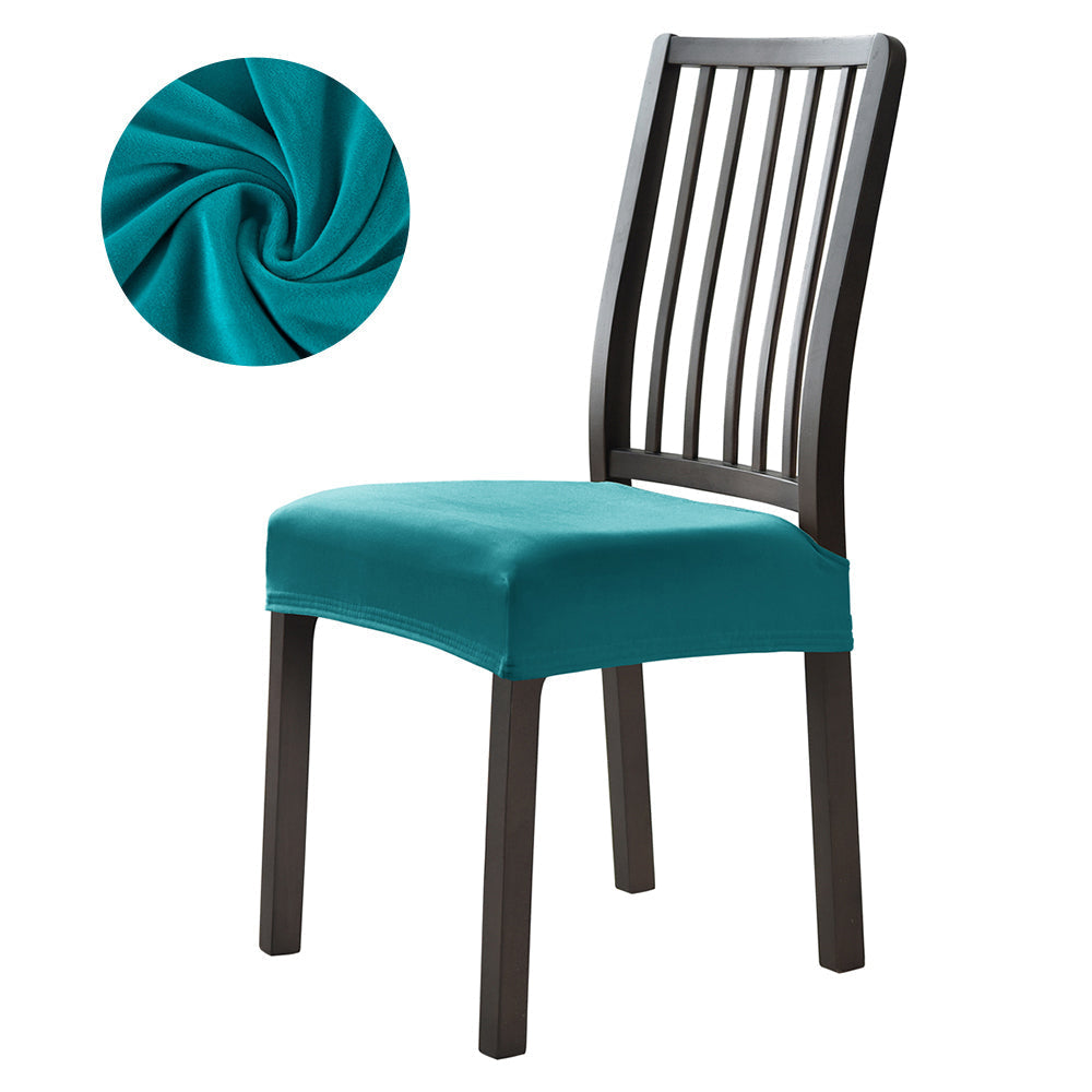 Stretchable Velvet Dining Seat Covers - Aqua Green