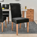 Stretchable Velvet Dining Chair Covers - Black