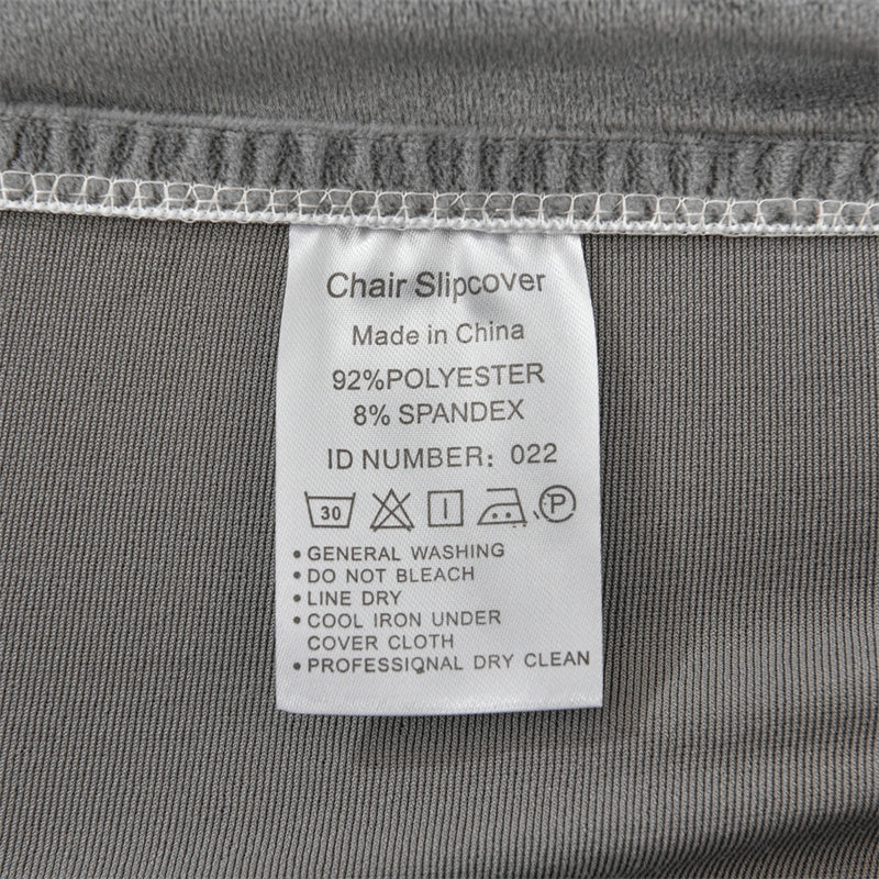 Stretchable Velvet Dining Chair Covers - Light Grey