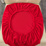 Water Resistant Stretchable Velvet Dining Chair Covers - Red