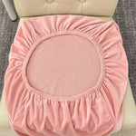Stretchable Velvet Dining Chair Covers - Baby Pink