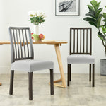 Stretchable Velvet Dining Seat Covers - Light Grey