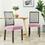 Stretchable Velvet Dining Seat Covers - Pink