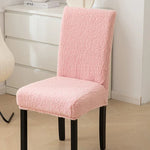 Curled Lamb Sherpa Fabric Dining Chair Covers.