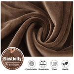 Stretchable Velvet Dining Seat Covers - Purple