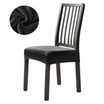 Stretchable Velvet Dining Seat Covers - Black