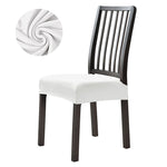 Stretchable Velvet Dining Seat Covers - White