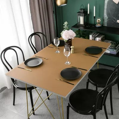 AntiSlip Waterproof Synthetic Leather Table Top Sheet - Light Brown